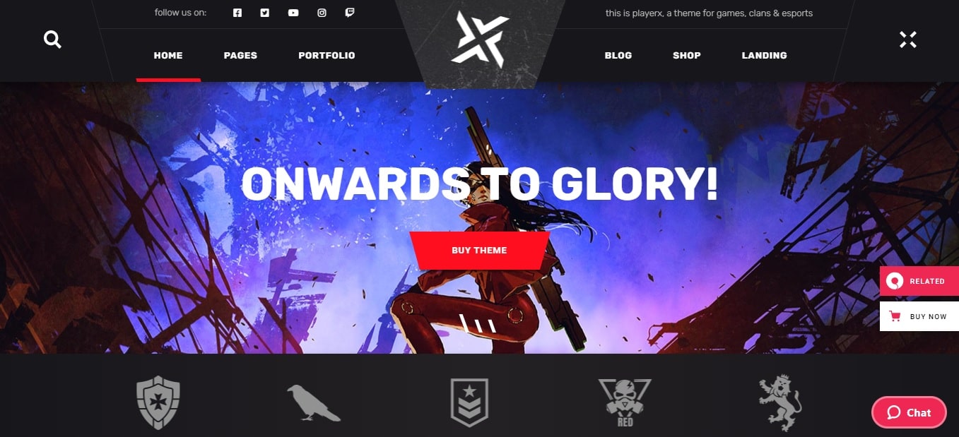 PlayerX - A High-powered Theme for Gaming and eSports