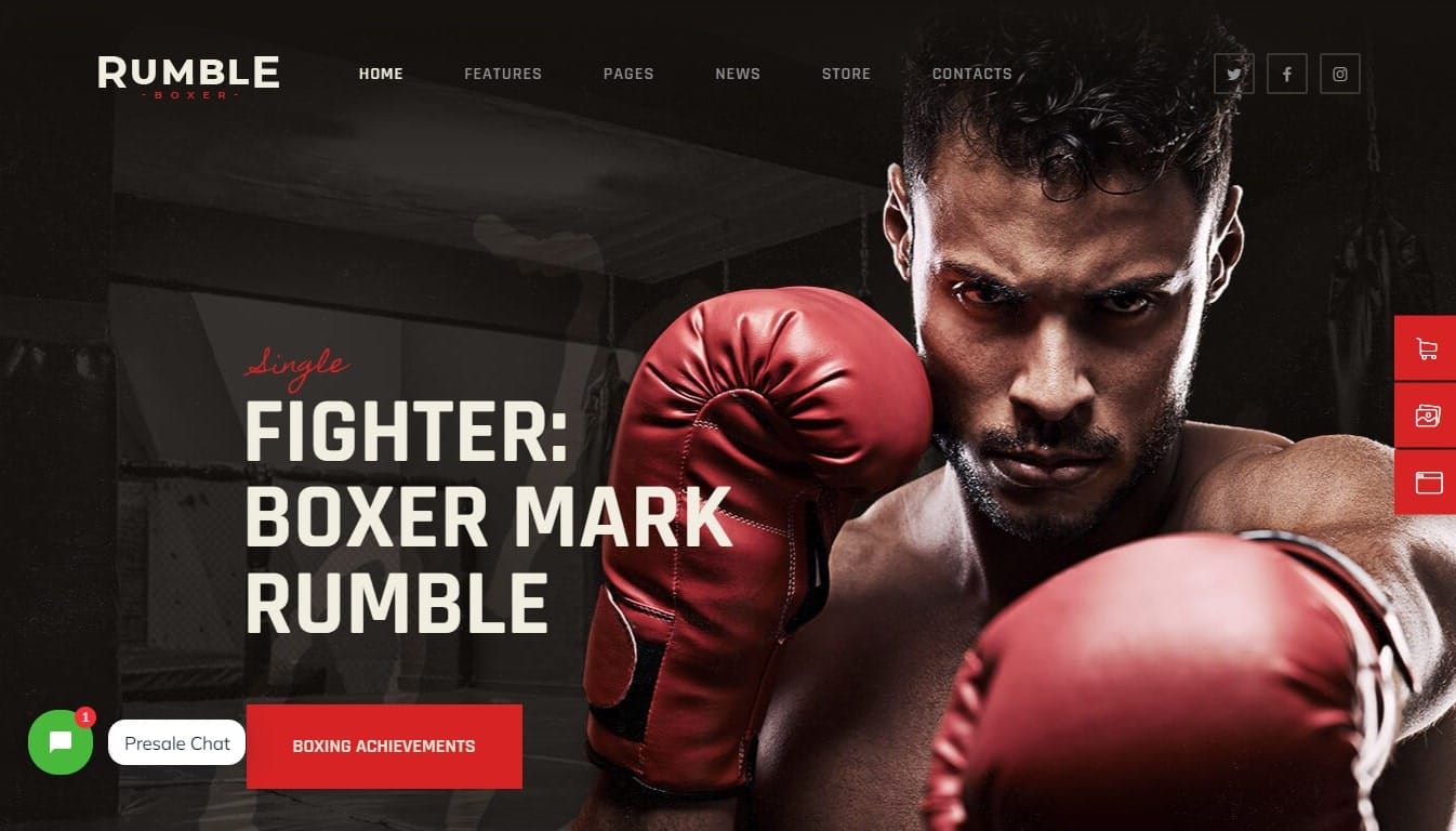 Rumble Boxing & Mixed Martial Arts Fighting WordPress Theme