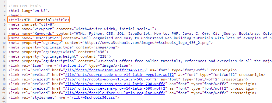 HTML Title and Description