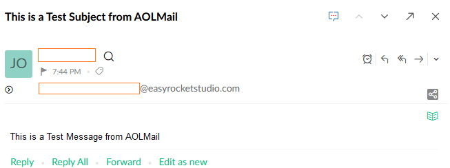 Email Test from AOL Mail to Zoho Mail