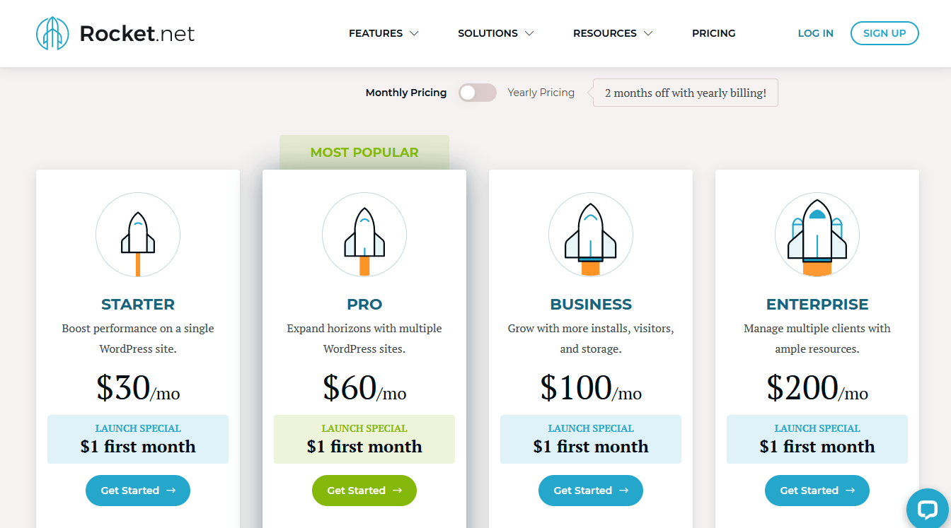 Rocket.net Pricing