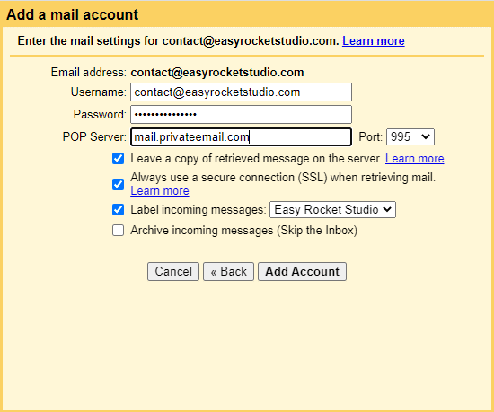 Configure Email Settings Part 2