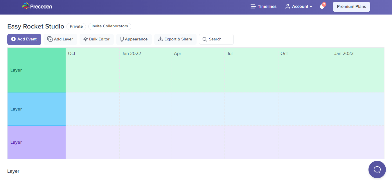 Preceden Timeline Canvas Editor