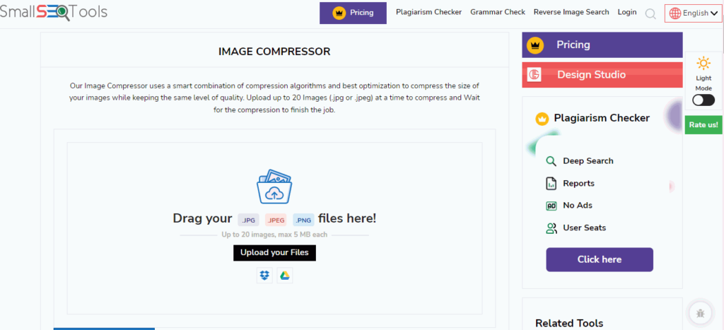 SmallSEOTools Image Compressor