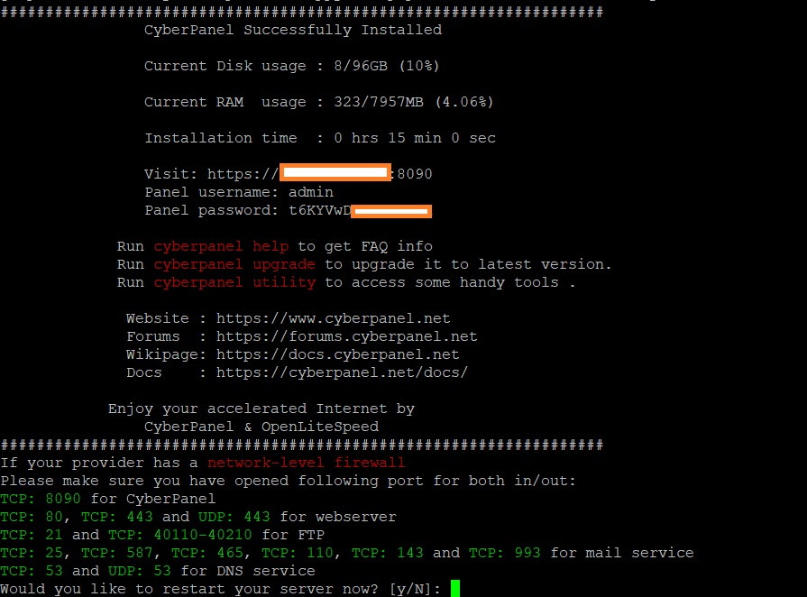 Final CyberPanel Installation on Contabo
