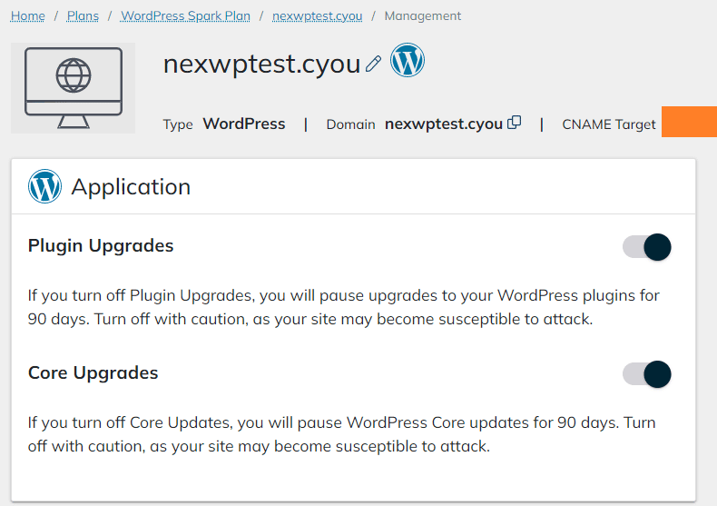 Nexcess Automatic WordPress Updates