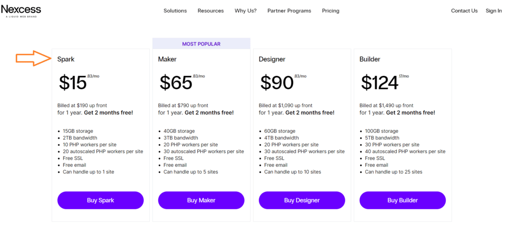 Nexcess Spark Plan