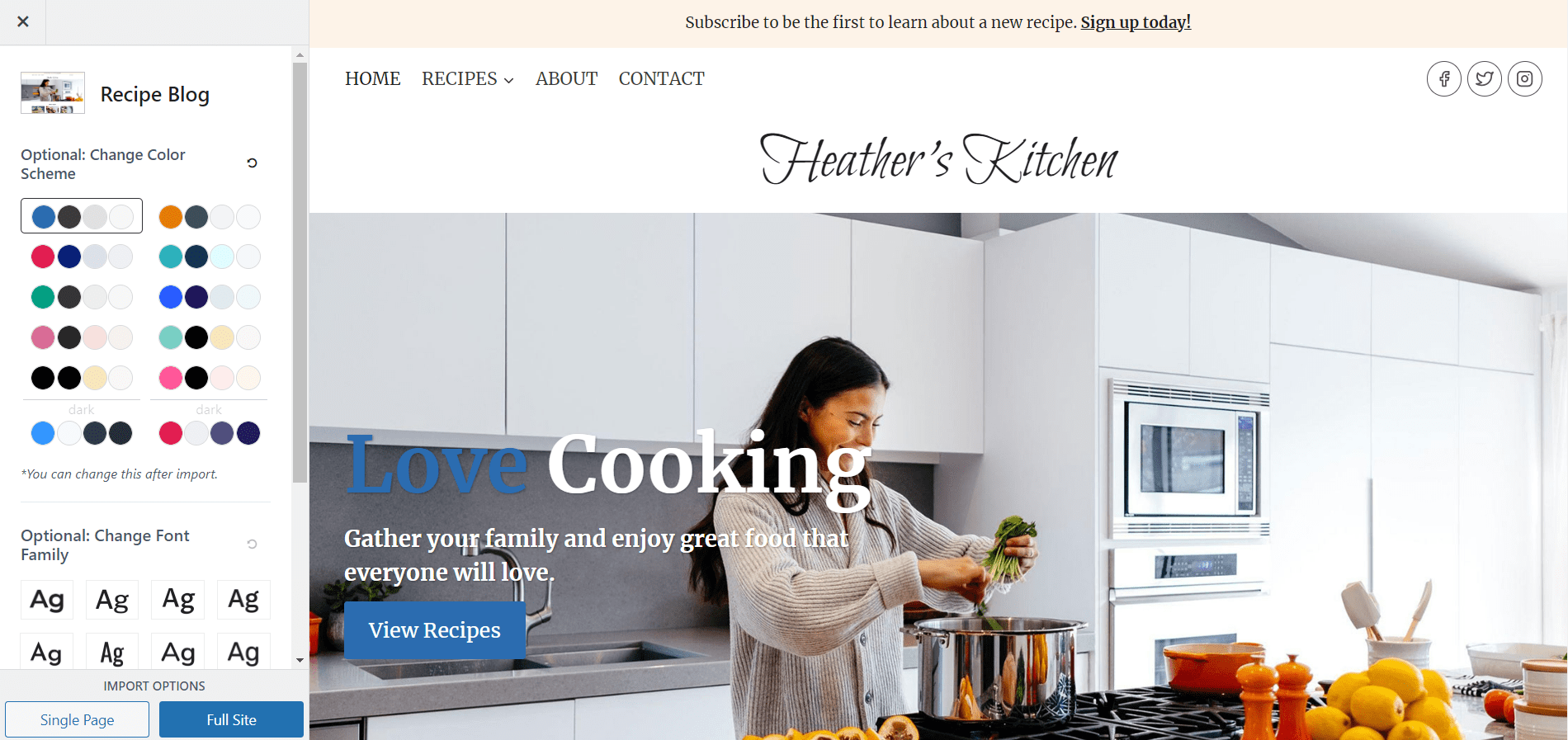 Recipe Blog Template